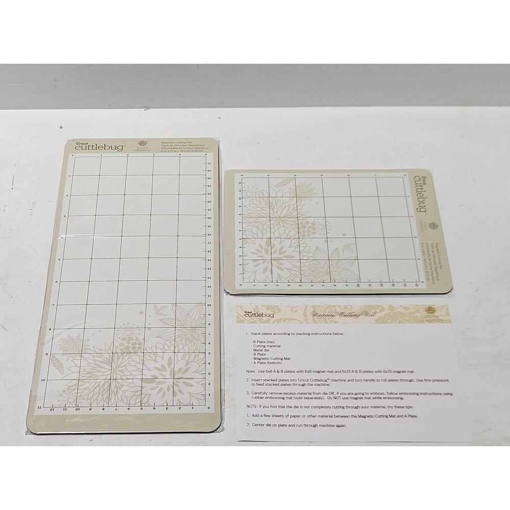 Anna Griffin Cricut Cuttlebug Magnetic Cutting Mat 2 Piece Set 6x8 6x13